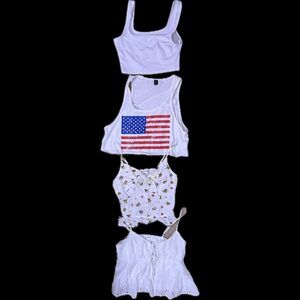 White crop top Lot, hollister, kirious, SHEIN and japna